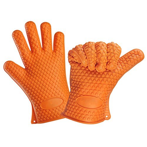 Premium Silicone Gloves,Heat Resistant Silicon Gloves For Barbecue & Oven Use, Cooking& Baking, Smoking Protection,Heat Insulation Effect -40~230 ℃,1 Pair(One Size)