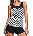 Eternatastic Women Wave Printed Tankini With Boyshort Bikini Set