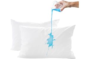 Fairpeak 4 Pack Standard Size Pillow Protectors, Waterproof, Noiseless, TPU Coated Covers with Hidden Zipper, Oeko-TEX Certified, Hypoallergenic, Soft & Machine Washable