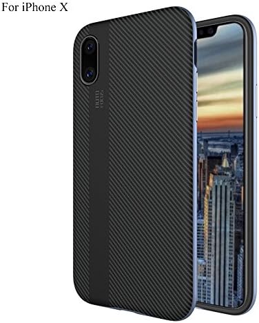 iPhone X Case,Highley iPhone X Slim Case with Metal Frame iPhone X Cover Hard Case-Blue