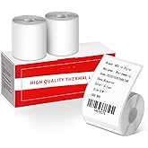 Phomemo 3 Rolls M110/M220/M110/M108/M250/M120/M150/M260/M221/M200 Thermal Label Paper 1.57'' x 2.36'' (40x60mm), Square Self-Adhesive Barcode&Address Label,130 Pcs/Roll, Black on White