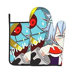 Xiaoxian Pokemon 133 Hittebestendige keukenovenhandschoenen, ovenhandschoenen en potdekselhandschoenen, veilig om te…