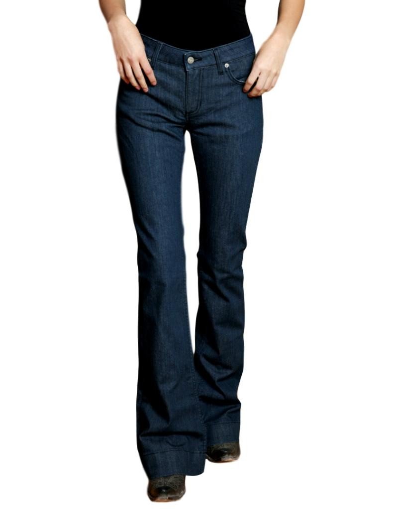 Lola Mid-Rise Trousers in Dark Indigo