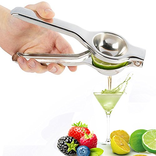 Lemon Lime Squeezer - Manual Citrus Press Juicer - Stainless Steel Hand Press Orange Squeezer for Lemons, Watermelon, Tomato, Citrus (Stainless steel)