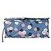 Multifunction Toiletry Cosmetic Bag Make up Kit Case Pouch Hanging Shaving Hook Travel Vacation Bathroom Organizer Carry On (Blue Flower)