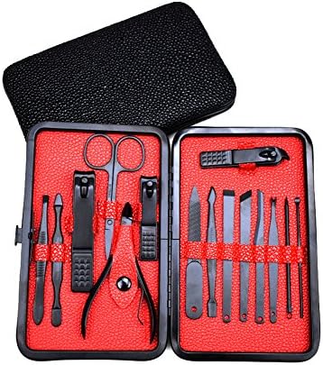 Professional Stainless Steel Beauty Nail Care Series, Beauty Nail Tool Kit 15 Pieces, Fine Home Care And Luxury Travel Beauty Manicure Suits