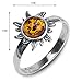 Honey Amber Sterling Silver Sun Small Ring Sizes 4,5,6,7,8,9,10,11,12