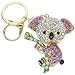Cooplay Cute Lovely Koala Bear Animal Diamond Crystal Rhinestone Gold Crystal Keychain Charm Pendent Beautiful Accessories the Best Gift for Girl Women Purse Handbag Bag Keyrings (Purple)