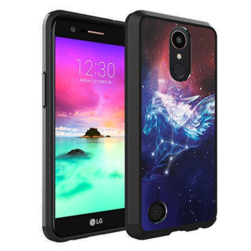 LG K20Plus Case, LG K20V Case, LG Harmony Case, LG Grace LTE Case, Capsule-Case Hybrid Slim Snap-on Case w/TPU Edge (Black) for LG K20 Plus / K20 V/Harmony / Grace - (Space Horse)