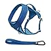 Kurgo 1277 Go-Tech Adventure Easy Reflective on & Off Dog Harness with Front Clip for Running, Hiking, & Walking, Medium, Blue (01277) (K01277)