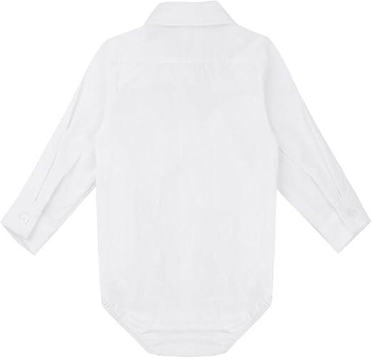baby boy white dress shirt onesie