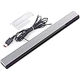 KIMILAR Replacement Wired Infrared IR Ray Motion Sensor Bar Compatible with Wii and Wii U Console (Silver/Black)