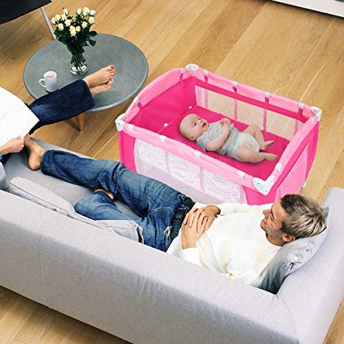 HONEY JOY Pack and Play with 4in1 Portable Baby Playard