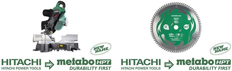 Metabo HPT C12RSH2S 12" Sliding Miter Saw and Metabo HPT 115436M 12-Inch Miter Saw Blade