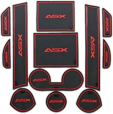 Luckiests For Mitsubishi ASX 13-15 Anti Slip Door Groove Gate Slot Pad Mat Kit Car Slip Protection Cup Mats Decoration