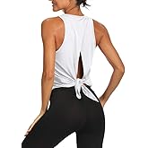 Bestisun Backless Workout Yoga Shirts Tie Back Sports Tank Athletic Tops for Women