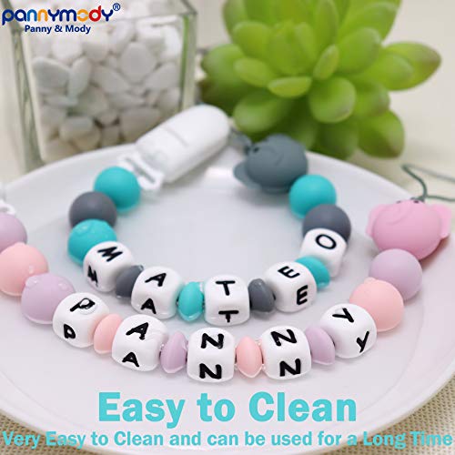 Personalized Pacifier Clip with Name, Customizable Silicone Pacifier