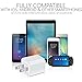 USB Wall Charger, Certified Tricon 5W 1A USB Portable Power Adapter with 6 FT / 2 Meter Lightning to USB Charging Cable - iPhone iPad Samsung iOS10 (2 Pack) White