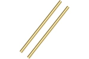 PGCOKO 2PCS 1/2 inch Solid Round Brass Rod Lathe Bar Stock Kit for DIY Craft Tool, 12.5mm / 1/2 inch in Diameter 4 inch in Length