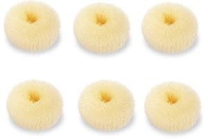 SQULIGT Mini Chignon Donut Hair Shaper, 6 PCS Bun Makers for Short and Thin Hair, 2 Inch Beige Bun Forms for Kids & Girls