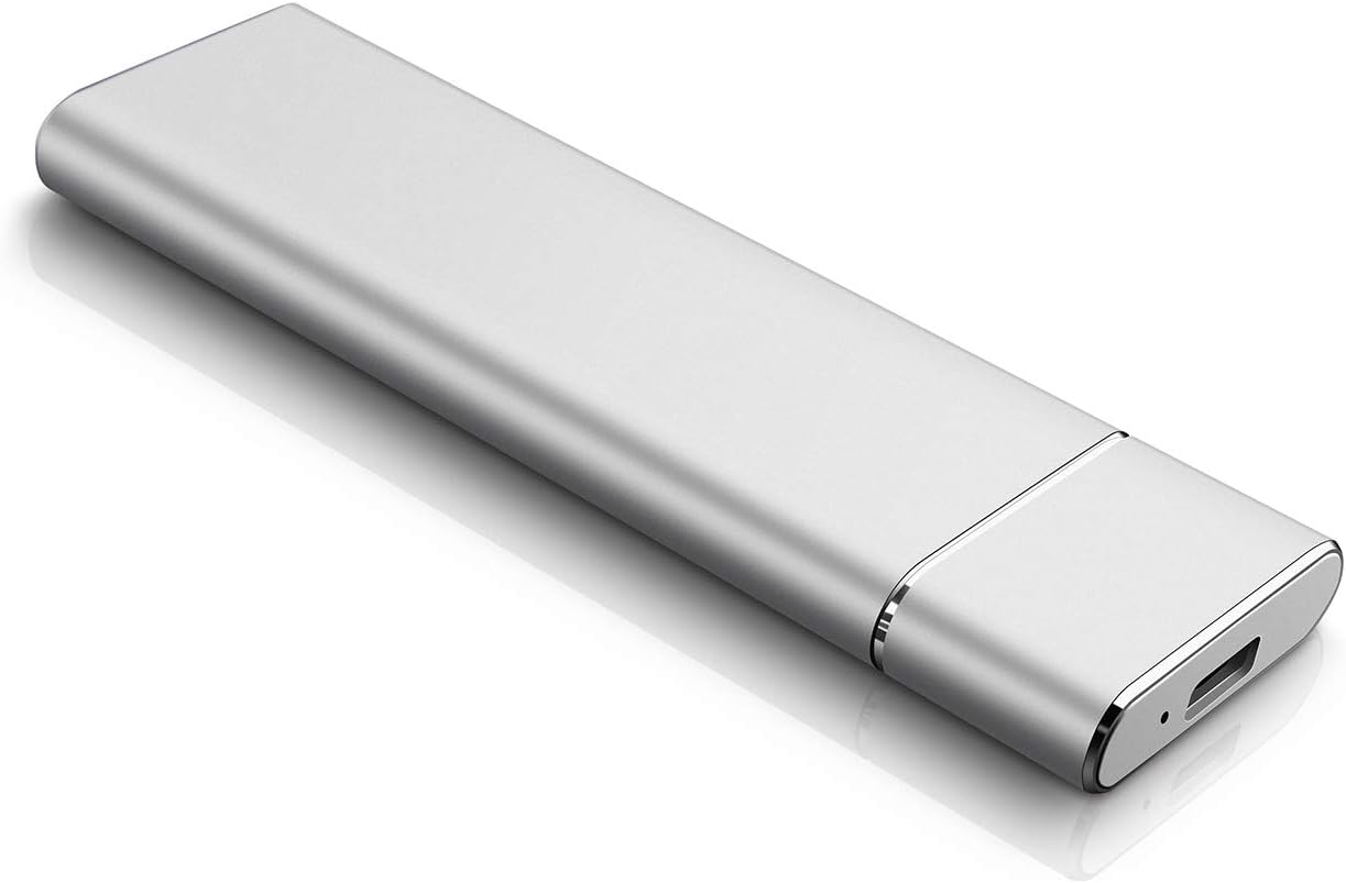 External Hard Drive, Ultra Slim Portable Hard Drive HDD USB 3.1 for PC, Mac, Laptop (2TB, Silver)