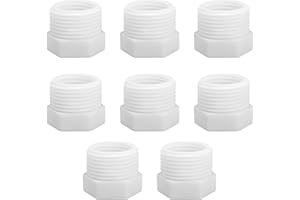 HASANBAR 8 Pack 439 Series PVC Pipe Fitting, 3/4" NPT Male x 1/2" NPT Female Threaded Fitting Bushing, PVC Male Pipe Coupler