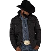 Kimes Ranch Skink Quilted Men&rsquo;s Jacket with Plaid Lining &amp; Embroidered Horns, Straight Cut