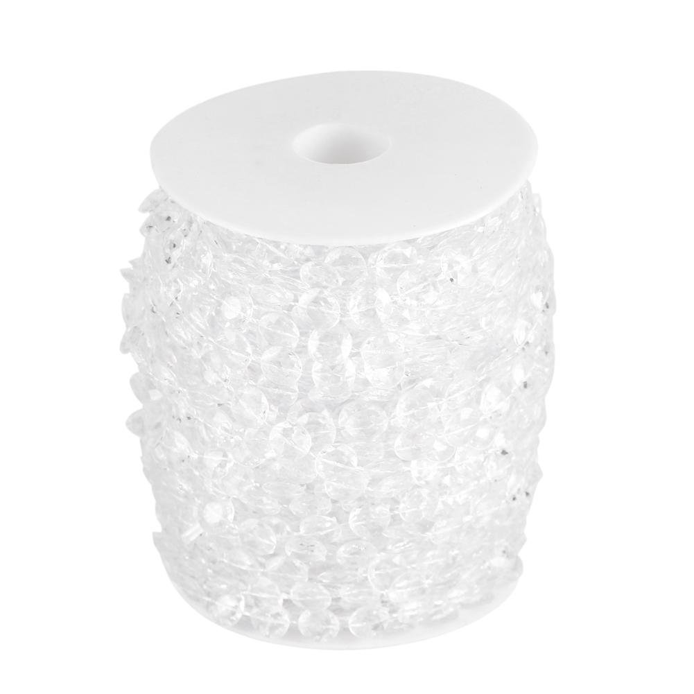 Roll of Garland Diamond Bead Crystal Acrylic Transparent for Wedding Tree Curtain Craft DIY Decoration Christmas Wedding Party 30M