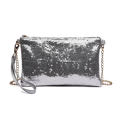 Miss Lulu Mini Crossbody Bag for Women Clutch Chain Shoulder Bag Evening Party Shining Sequins
