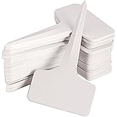 KINGLAKE 100 Pcs 6 x10cm Plastic Plant T-Type Tags Nursery Garden Labels