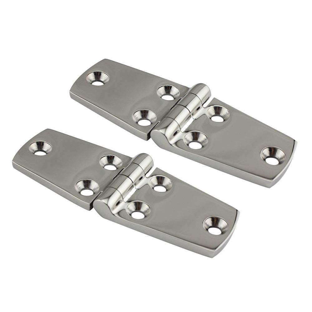 POFET 2PCS Boat Stainless Steel Door Hinge,Ecurity Door Clasp Hasp Lock Latch Hinges Marine for Yacht/RV(38 * 102mm)