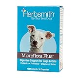 Herbsmith Microflora Plus - Dog Digestion Aid -Probiotics and Digestive Enzymes for Dogs - Prebiotic for Dogs - 30ct Capsules