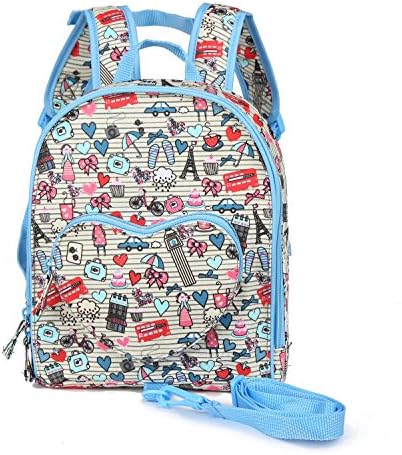 Little Kids Baby Girl Toddler Cute Backpack Preschool Nursery Bag with Safety Harness Leash for Children 1-4 Years Old (Blue)