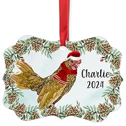 Golden Sebright Chicken Rooster Christmas Ornament