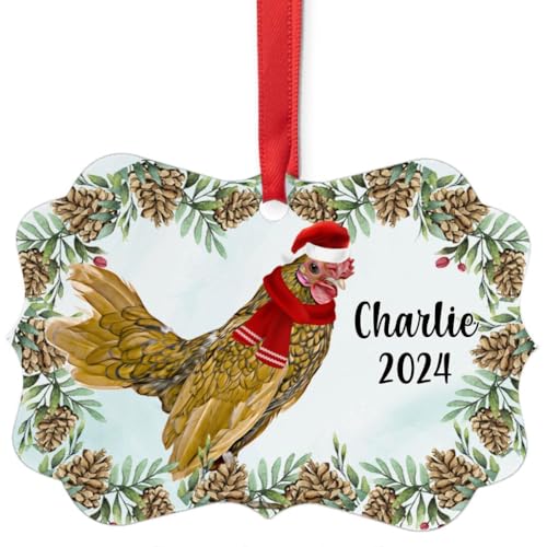 Golden Sebright Chicken Rooster Christmas Ornament