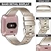 Tobfit Sport Bands Compatible with Versa/Versa Lite/SE, Soft TPU Wristbands Accessories for Women Men, Champagne Gold, Small