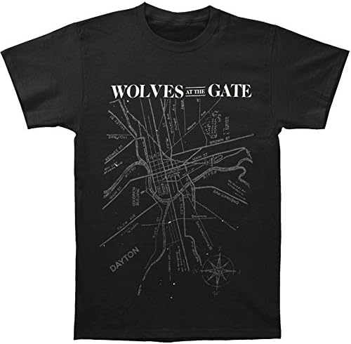 Wolves At The Gate Men's Map T-shirt Medium Black