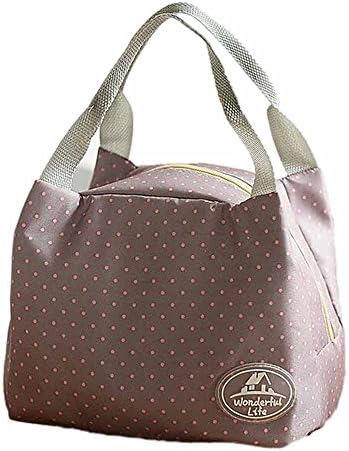 Insulated Lunch Bag,Thenlian Insulated Cold Canvas Stripe Picnic Carry Case Thermal Portable Lunch Bag Water-Resistant Leakproof Therma with Shoulder Strap for Men Women Kids