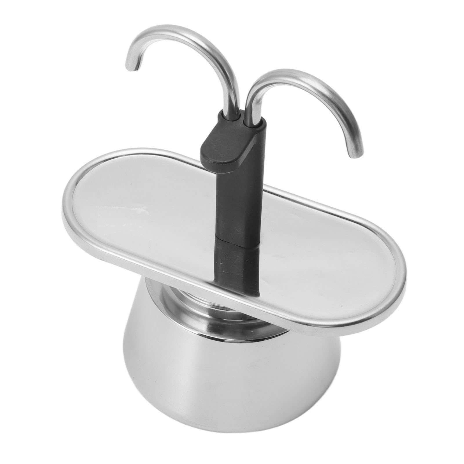 Double Head Moka Pot Stainless Steel Coffee Maker Mini 2 Cup Coffee Pot for DIY Italian Conduit Coffee Mini 100ML Express Moka Set with DIY Coffee Maker