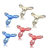 Fidget Spinner 6 Pack All Metal Finger Toys - EDC Hand Tri-Spinner Fidget Stress Relief Toys for Adults and Kids - Cool Figit Spinners (6PACK)