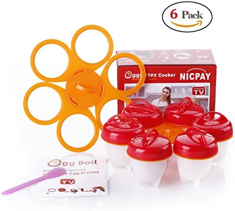 New Upgrade Egglette Egg Cooker - 6 Pack Hard Boiled Eggs without the Shell, Egglets As Seen ON TV,Free with the Egglettes Holder
