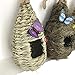 AROMA TREES Set of 3 Bird Hut 9” x 4”, Hand Woven Small Hanging Birdhouses Hummingbird Nesting Chickadee House, Wren Nest Fiber, Bird Hideaway Sparrow House for Finch & Canary