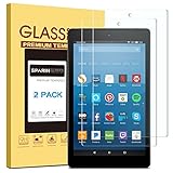 [2 Pack] Fire HD 8 Screen Protector/Fire HD 8 Kids Edition Screen Protector, SPARIN [Tempered Glass] [HD Clear] Screen Protector for Fire HD 8 & Kids Edition Tablet