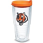 Tervis NFL Cincinnati Bengals - Bengal Logo Made in USA Double Walled Insulated Tumbler Travel Cup Keeps Drinks Cold & Hot, 24oz, Classic