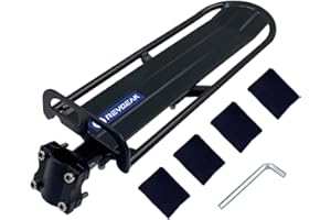 REYGEAK Rear Bike Rack Retractable Bicycle Cargo Rack Quick Release Aluminum Alloy Bicycle Carrier 15.5 lbs Weighing Black Mountain Bike Rack Universal Bike Luggage Carrier Rack Bicycle Accessories