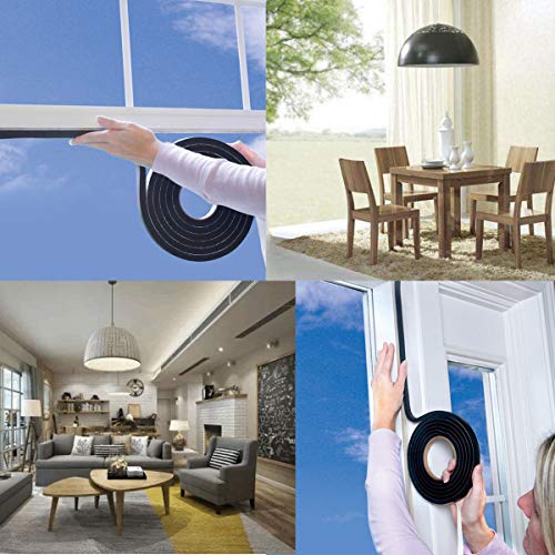 High Density Foam Tape Waterproof Sealing Strip CR Strips Neoprene Single-Sided Adhesive EVA Seal 1/2'' X 1/8'' X 16.7Ft