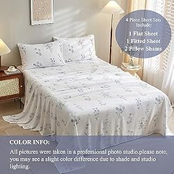 VClife Floral Sheet Sets 4 Pieces Queen Size, Ultra