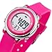 Digital Kids Watch Band with Hourly Chime, Stopwatch, Daily Alarm & Calendar, Water Resistant 30M (Pink Rose Red)