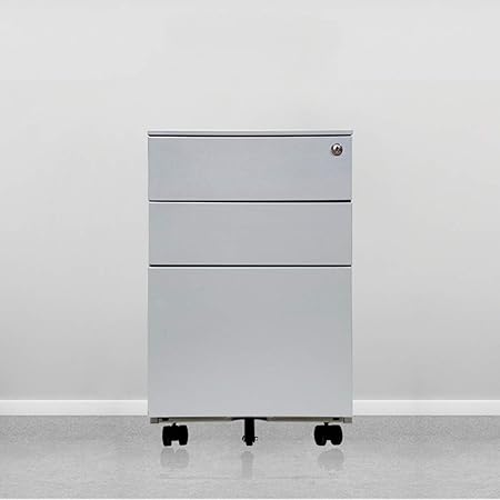 Er Ji 3 Drawer Mobile File Cabinet Lockable Storage Base With A4 Metal Fixed Base White C Amazon Co Uk Kitchen Home