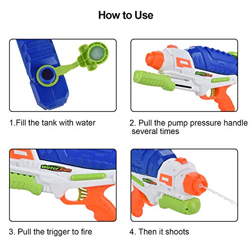 Browill [2 Packs Premuim Water Guns Blaster, Big High Capacity(36oz) Long Range(35ft.) Super Soaker Squirt Guns Pistol Toys for Kids Adults for Swimming Pool Beach Outdoor Famliy Games